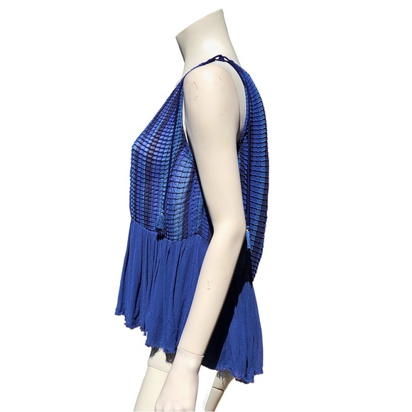 AKEMI + KIN NWOT Anthropologie BLUE Sleeveless Blousy Boho Halter Chemise Top M - Picture 11 of 12